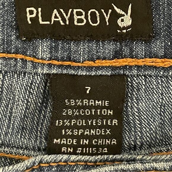 Vintage Playboy Flare Jeans With Factory Fading Blue Size 7 - Picture 4 of 9